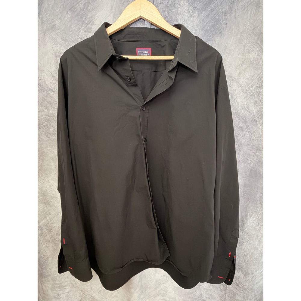UNTUCKit Mens XXXL Black‎ Cotton Long Sleeve Button Down Shirt Casual Minimalist